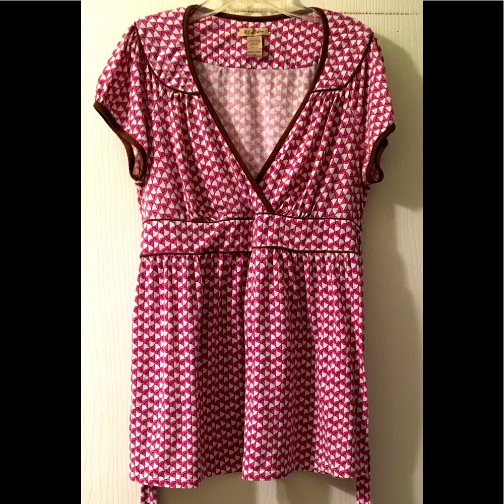 Very Unique Pink/White Cone patterned Top Size 1X